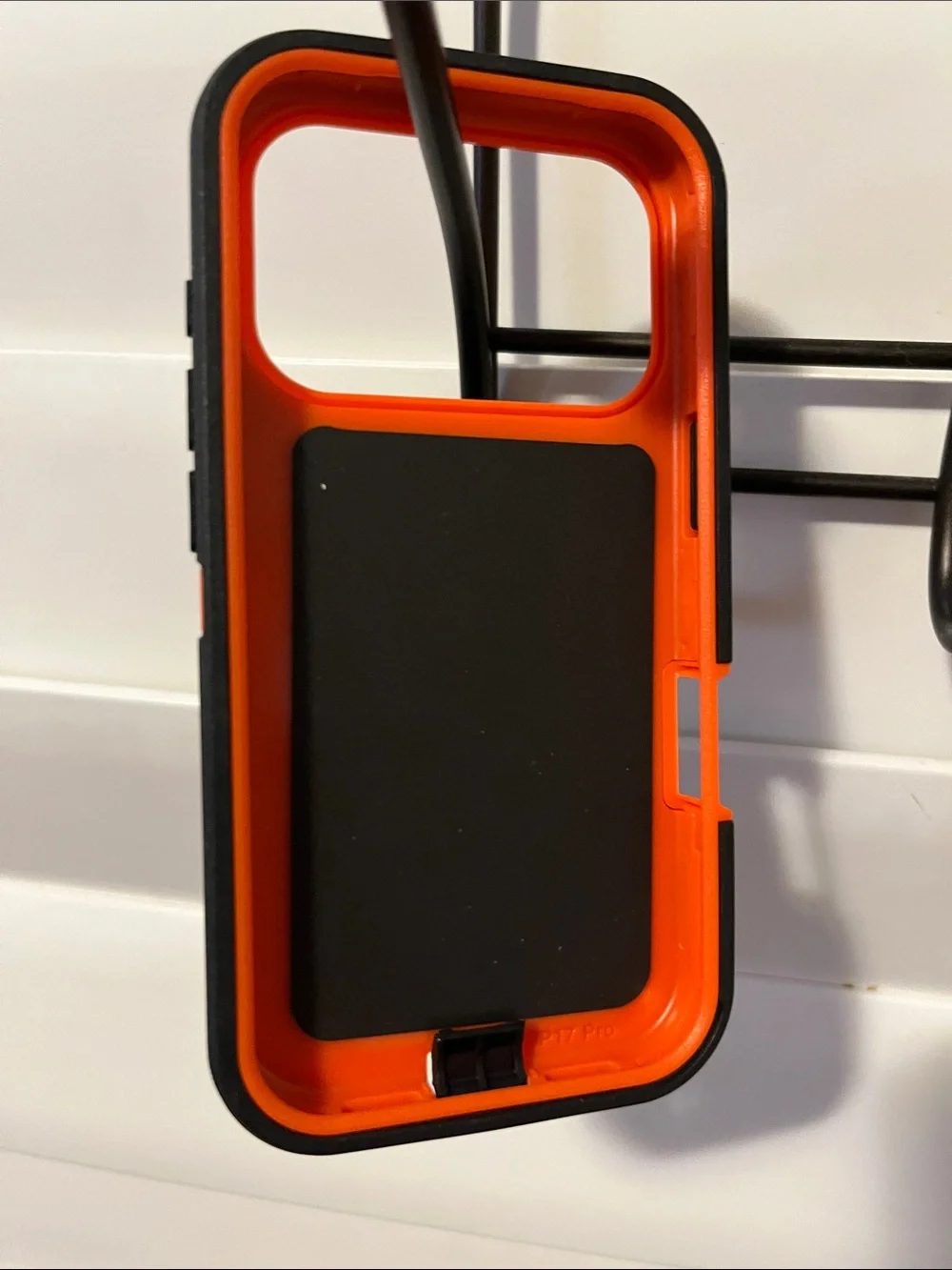 Premium iPhone 17 Pro Black Case with Orange Accent